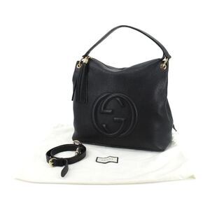 Gucci Soho Interlocking GG Shoulder Bag Black